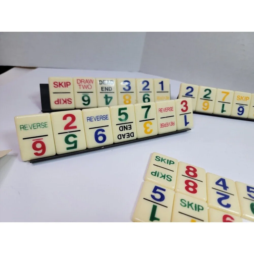 Vintage UNO Dominos Game 1986/1989 International Games Tiles Instructions 5...